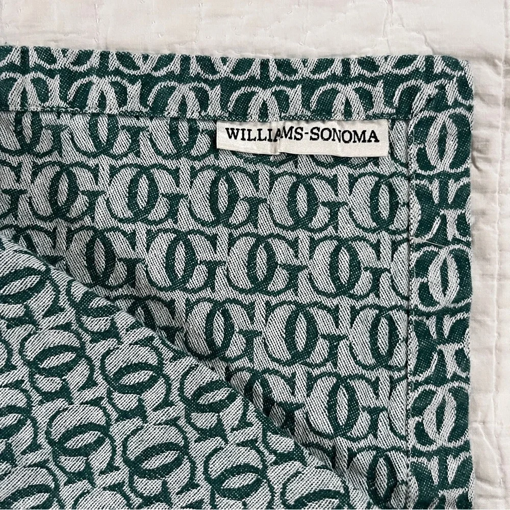 Vtg Williams Sonoma Grande Cuisine Monogram Collection Table Runner 95” Jacquard